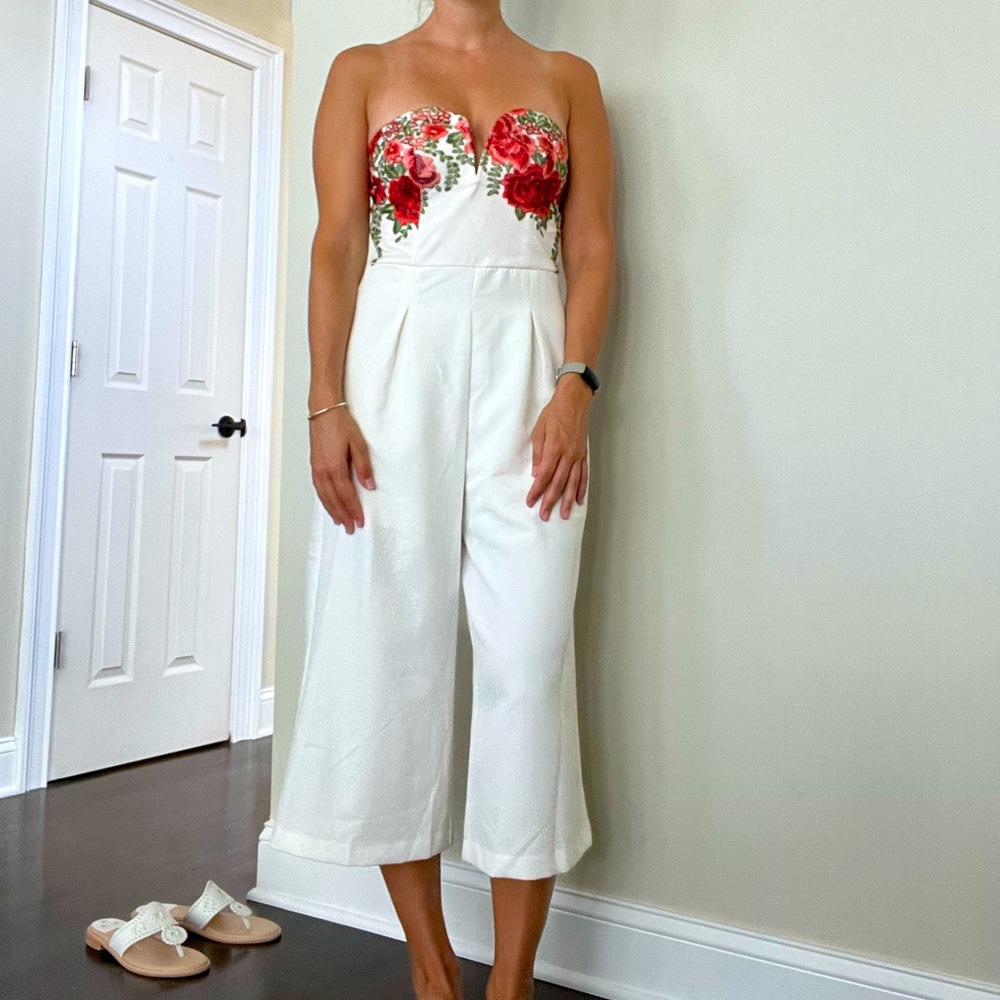 Floral Strapless Jumpsuit